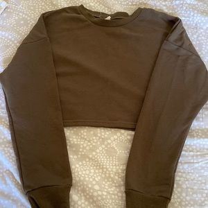 Olive green crop sweatshirt
